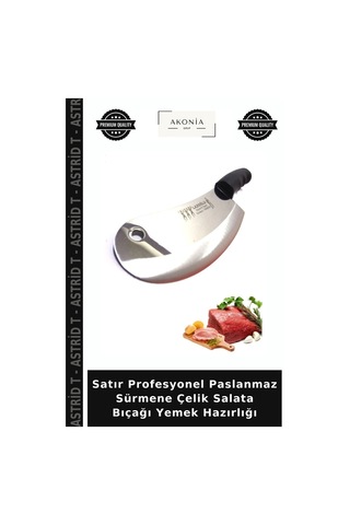 Satır Profesyonel Paslanmaz Sürmene Çelik Salata Bıçağı Yemek Hazırlığı Paslanmaz Çelik