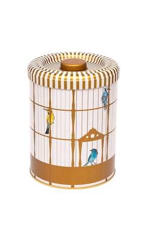 Bird Cage Desenli Yuvarlak Metal Sarımsaklık, 14 X 18 Cm, 2.5 Lt