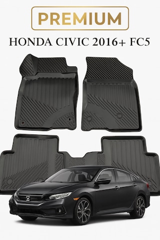Honda Civic 2016+ Fc5 Uyumlu 3d Oto Paspas Premium