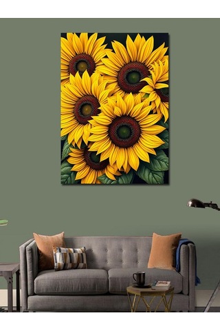 Kanvas Tablo Parlayan Günebakan Demeti 50cmx70cm