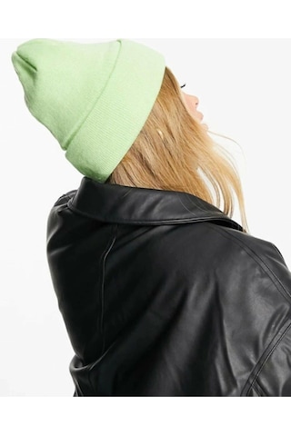 Basic Bere Unisex Su Yeşili Katlamalı Şık Unisexbasicbere Düz Bere Su Yeşili