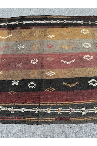 Burak Halı El Dokuma Dekoratif Kilim 92 x 123 Kök Boya Kiremit Kırmızı