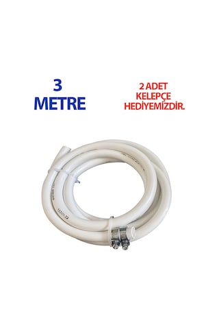 10 Mm Tüp Hortumu Yüksek Kaliteli Esnek Beyaz 3 M Uzunluğunda 2 Adet Kelepçe Hediyemizdir