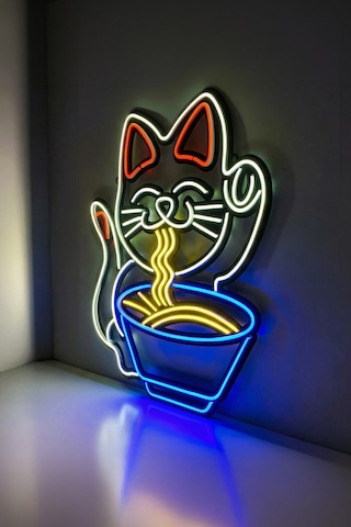 Şanslı Kedi Ramen Neon
