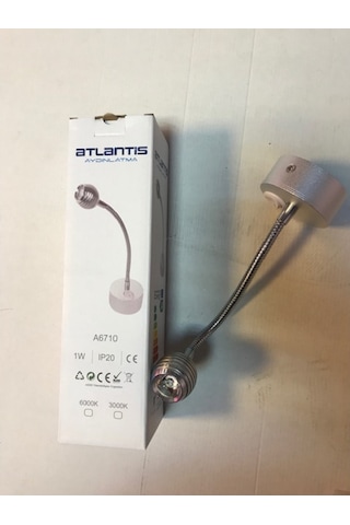 1W Okuma Apliği Sipralli Beyaz G.Işığı Gümüş