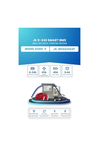 Jk Smart Bms Akıllı Batarya Yönetim Sistemi 8 24s 60a 0.4a Aktif Balans Jk-bd4a24s4p
