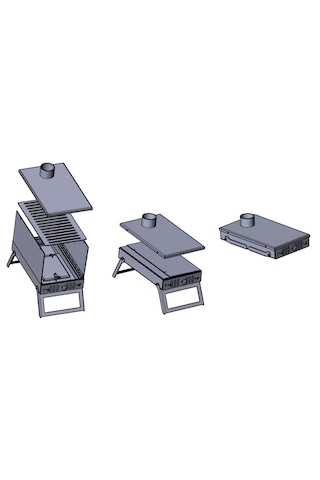 Katlanır Portatif Kamp,çadır,piknik Sobası. 2mm Çelikten Soba