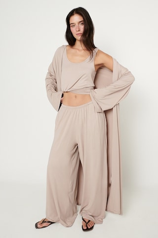 AC&Co / Altınyıldız Classics Kadın Bej Yumuşak Dokulu Rahat Standart Fit Şal Yaka Esnek Kimono