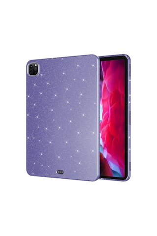 Mobilteam Apple Uyumlu iPad Pro 11 2022 M2 Simli Parlak Görünümlü Tablet Koton Kılıf-derin M Tablet Kılıfı