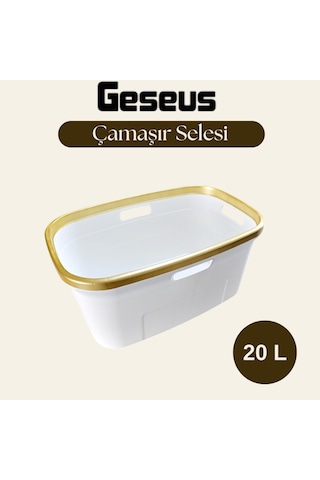 Geseus Gold Çamaşır Selesi,sepeti,temizlik Kovası Beyaz