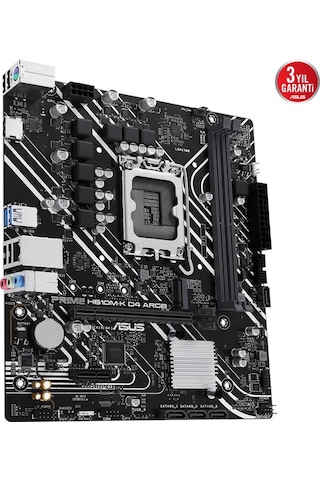 Asus Prıme H610m-k D4 Argb Ddr4 3200mhz 1xhdmı 1xm.2 Usb 3.2 Matx 1700p 12. / 13. Ve 14. Nesil İşle