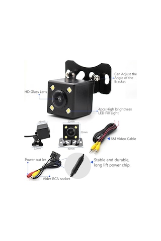 Audiomax Mx-33 Geri Görüş Kamerası Ledli Gece Görüş Park Çizgili