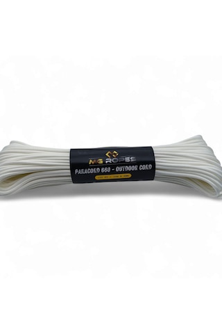 Polyester Paracord İp 4 Mm Beyaz Renk 30 Metre