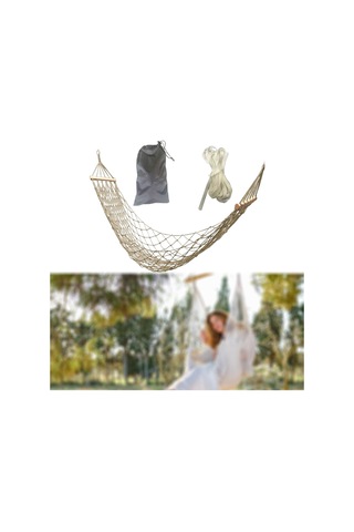 Suntek Kamp Hamak Ağır Katlanır Plaj Veranda Arka Bahçe Beyaz