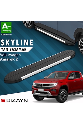 S-dizayn Vw Amarok 2 Skyline Aluminyum Yan Basamak 203 Cm 2023 Üzeri A+ Kalite