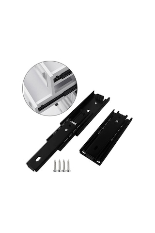 Trendooze Homyl Dolap Çekmece Rayları Mobilya Uzunluk 5-inç Siyah Takım İçi