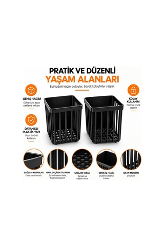 Orret Home 2 Adet Duvara Yapışkanlı Mini Sepet Organizer Diş Fırç Diğer