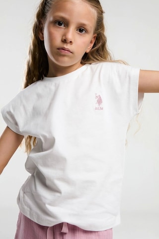U.S. Polo Assn. Kız Çocuk Bermuda Takım - Beyaz Beyaz