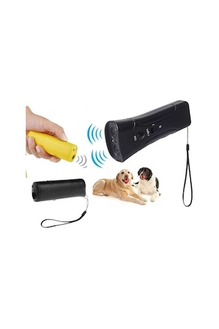 Sones Led El Feneri Ultrasonik Köpek Kovucu Taşınabilir Köpek Eğitmeni, Renk: Tek Başlı Siyah