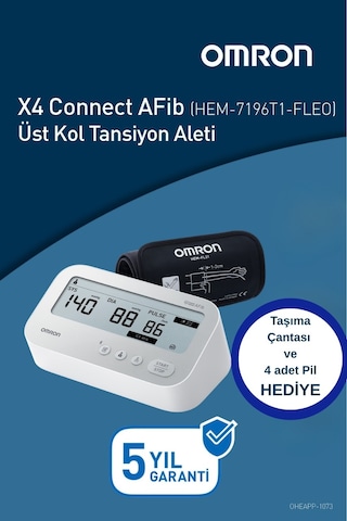 Omron X4 Connect Afib Üst Koldan Ölçer Dijital Tansiyon Aleti