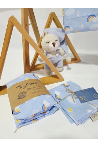 Tiny Plans Lastikli Tek Kişilik Çarşaf - Yastık Kılıfı Takımı Mavi