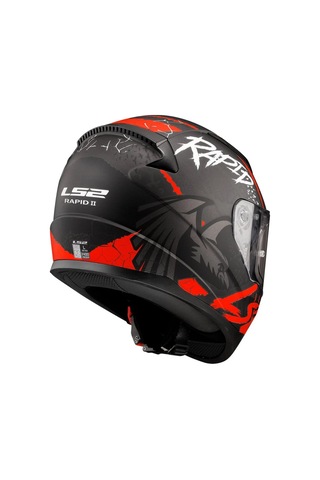 Kapalı Kask Ls2 Rapıd 2 Raven Mat Siyah Beyaz Kırmızı Orjinal 2xl Siyah - Beyaz - Kırmızı