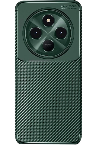 Tecno Spark 30 Kılıf Focus Carbon Silikon Kapak Koyu Yeşil