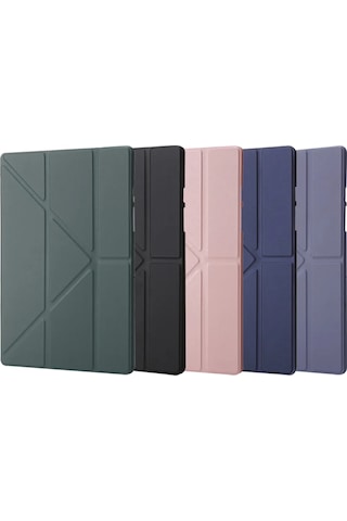 Huawei Matepad Pro 12.2" Kılıf Katlanır Kalem Bölmeli Silikon Standlı Uyku Modlu Akıllı Kapak Kapaklı Kılıf