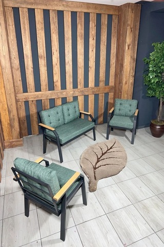 Ard & Garden 2 1 1 Balkon Takımı, Çay Seti, Metal Koltuk Takımı, Bahçe Takımı, Bahçe Mobilyası Koyu Yeşil