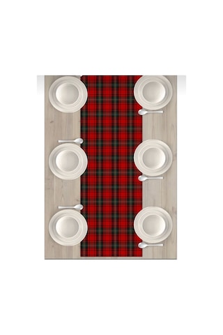 Yılbaşı Desenli Runner Örtüsü Yılbaşı Runner 40x140 Renkli