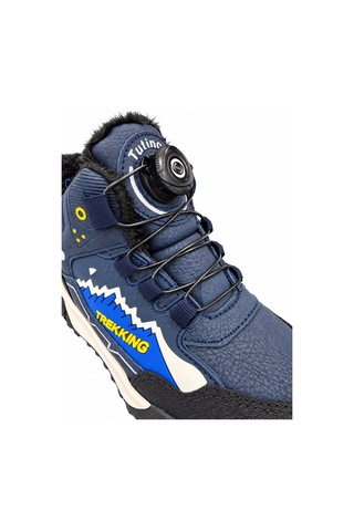 Tutınom Çocuk Mekanizma Bağcıklı Sportif Tasarım İçi Tüylü Outdoor Trekking Bot Lacivert