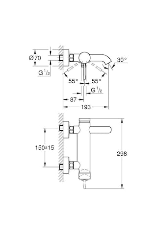 Grohe Essence Tek Kumandalı Banyo Bataryası - 33624001 Krom