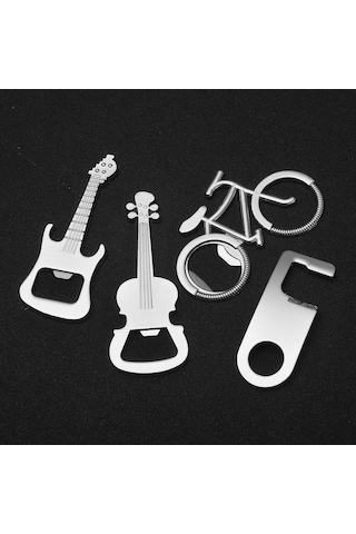 Şişe Açacağı Ve Köpekbalığı/gitar Tarzı Metal Anahtarlık Mutfak Aksesuarları Diğer