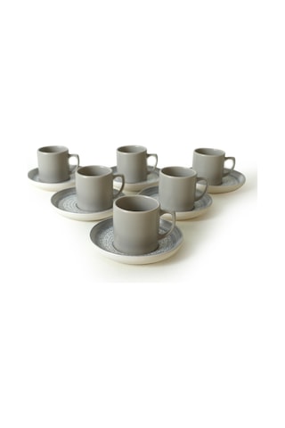 Keramika Stone Kahve Takımı 12 Parça 6 Kişilik 21426