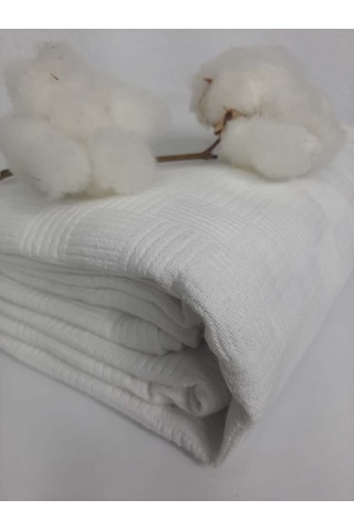 Otel Pikesi Tek Kişilik Dama Desen Beyaz 160x230 Cm 4'lü