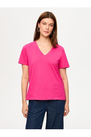 Pamuk V Yaka T-shırt S26tsh007 Bs26tsh007173 Pembe