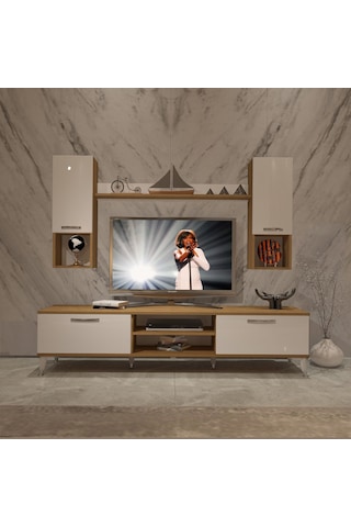 Decoraktiv Eko 5da Mdf Dvd Silver Tv Ünitesi Tv Sehpası Pera - Beyaz