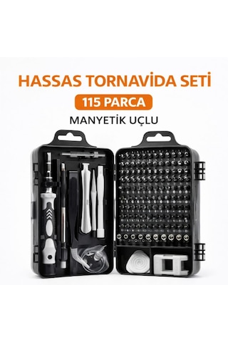 Ser 115 Parça Manyetik Uçlu Hassas Tornavida Seti