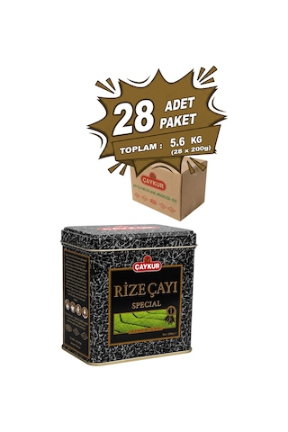 Rize Çayı Hediyelik Teneke Kutu 200 Gr. Yirmisekizli Paket