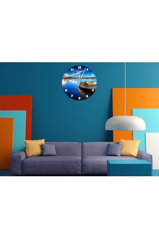 Ti-play Sandal Ve Ufuk 30x30cm Akrilik Dekoratif Modern Duvar Saati ÇOk Renkli