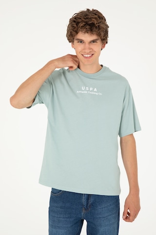 U.S. Polo Assn. Erkek Comfort Fit Bisiklet Yaka Su Yeşili Tişört 50294322-VR048