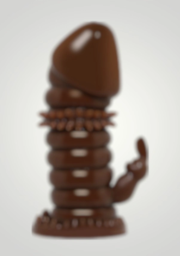 xShopum Klitoral Uyarıcılı Tırtıklı Boğumlu Penis Kılıfı