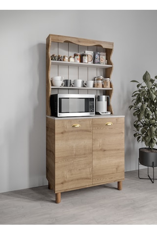 Bohem Tarzda Kahve Köşesi Bahar Meşe, Erzak Dolabı, Kiler Dolabı