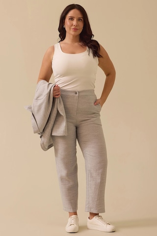 Galaxi Kadın Büyük Beden Cepli Bilek Boy Pantolon 4010 Gri Gri