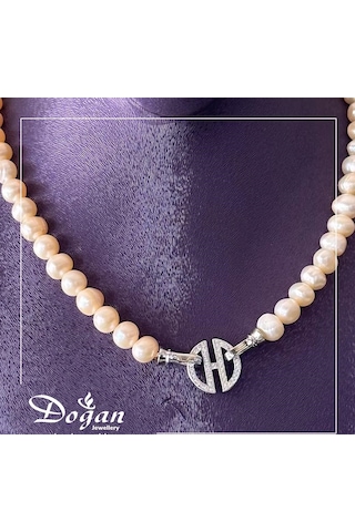 Doğan Silver 925 Ayar Gümüş Madalyon İncili Kolye Dgn21591