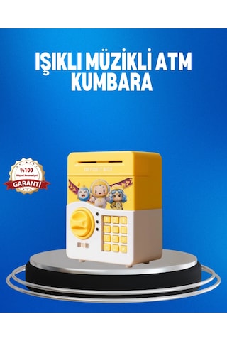 Çocuklar İçin Sarı Elektronik Şifreli Para Biriktirme Kumbarası Çok Renkli