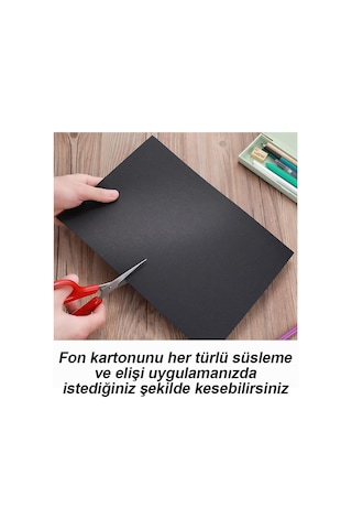 Siyah Fon Kartonu 50x70 cm 120 Gr 10 Adet 50*70 Fon Kartonu Hamurundan Boyama Orjinal Tam Siyah Renk