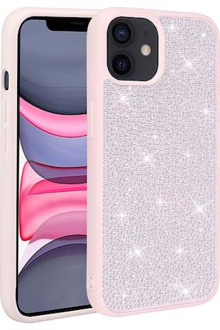 Apple Uyumlu iPhone 11 - Kılıf Parlak Taşlı Tasarımlı Sert Ston Kapak