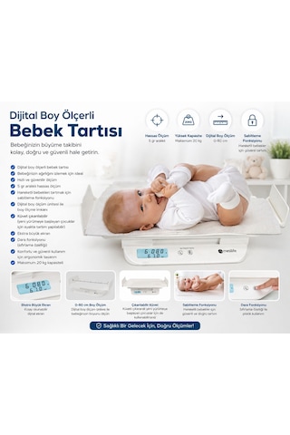 Dijital Boy Ölçerli Bebek Tartısı Db6802