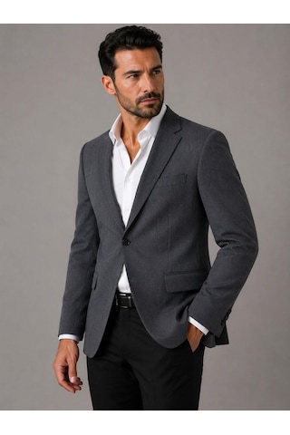 Classics Men Erkek İtalyan Kesim Lacivert Çizgili Blazer Ceket Klasik Ve Modern Şıklık - 7715 Koyu Mavi